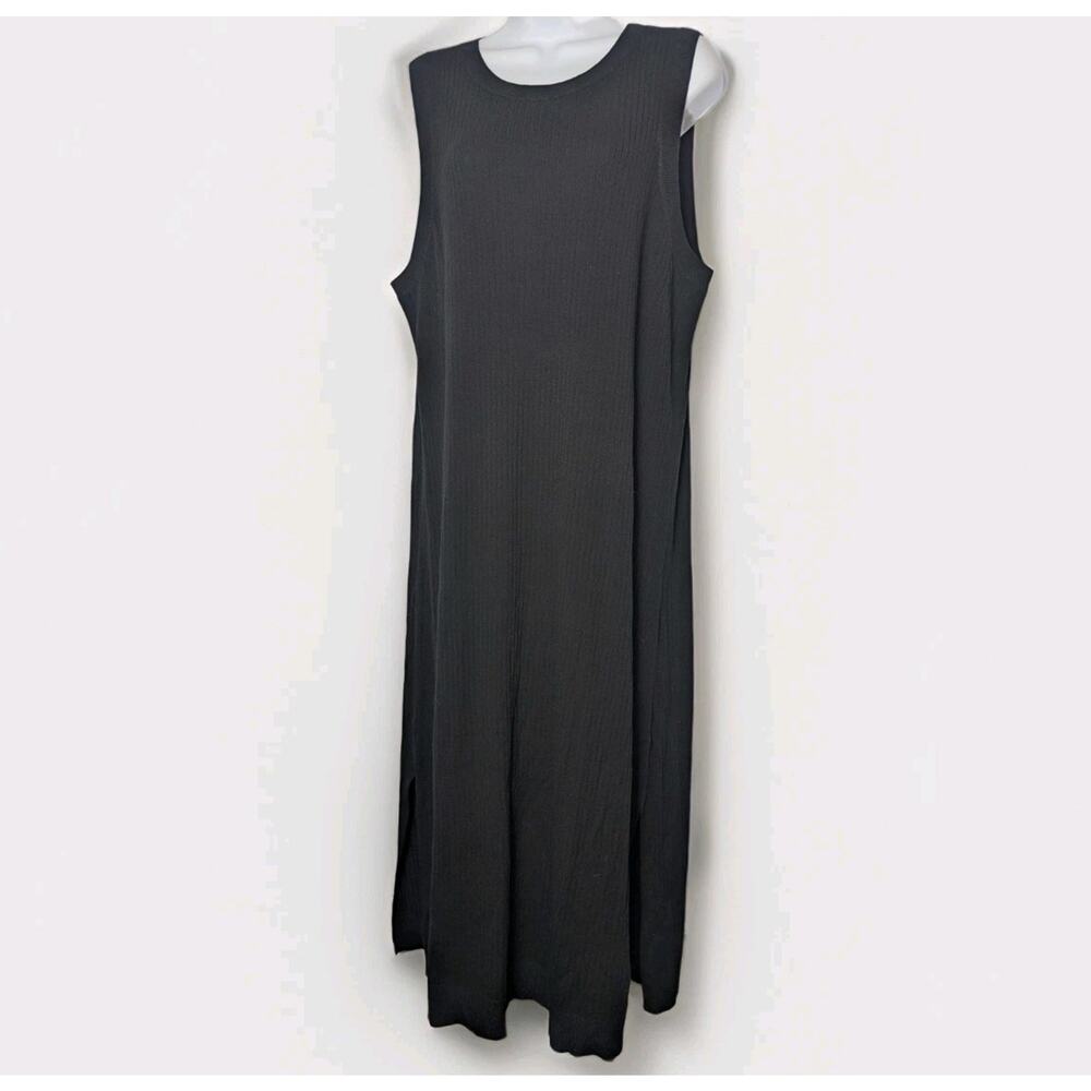 NWT Banana Republic Ribbed Knit Sheath Sweater Dress Black Slit Midi Fall '18 XL - Picture 5 of 12
